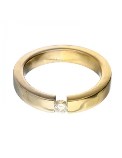 Anillo - 18 quilates Oro amarillo - 0.13 tw. Diamante (Color natural)