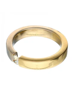 Anillo - 18 quilates Oro amarillo - 0.13 tw. Diamante (Color natural)
