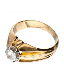 Anillo - 18 quilates Oro amarillo, Oro blanco - 0.64 tw. Diamante (Color natural)