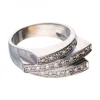 Anillo - 18 quilates Oro blanco - 0.01 tw. Diamante (Natural)