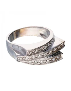 Anillo - 18 quilates Oro blanco - 0.01 tw. Diamante (Natural)