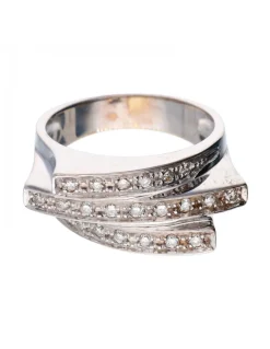 Anillo - 18 quilates Oro blanco - 0.01 tw. Diamante (Natural)