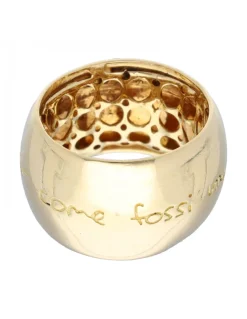 ANILLO ANCHO CON CINCO BRILLANTES HORIZONTAL ORO AMARILLO 18KL