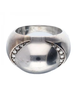 Anillo bulgari con circonitas oro blanco 18kl
