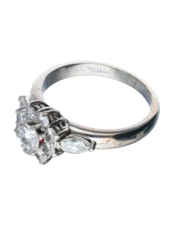 Anillo con brillantes oro blanco 18kl