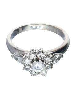 Anillo con brillantes oro blanco 18kl