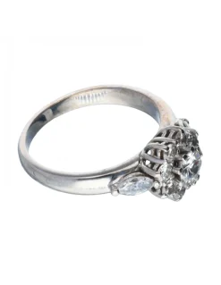 Anillo con brillantes oro blanco 18kl
