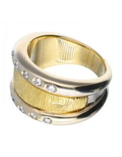 Anillo con brillantes oro blanco y amarillo 18kl