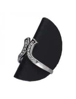 Anillo con circonitas oro blanco 18kl