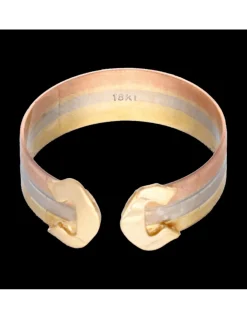 Anillo con diseño tres colores oro 18kl