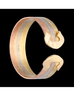 Anillo con diseño tres colores oro 18kl