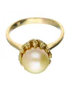 Anillo con perla oro 18 kl