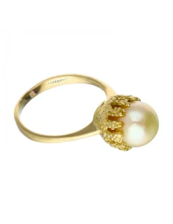 Anillo con perla oro 18 kl