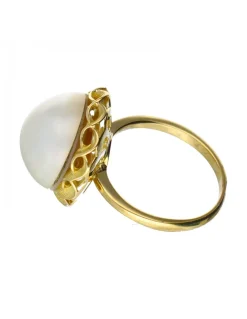 Anillo con perla oro amarillo 18kl