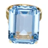 Anillo con piedra aguamarina oro amarillo
