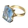 Anillo con piedra aguamarina oro amarillo