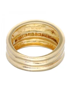 Anillo con una tira de brillantes en horizontal oro amarillo 18kl
