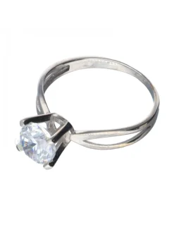 Anillo con zirconita oro blanco 18kl