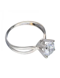 Anillo con zirconita oro blanco 18kl