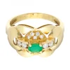 Anillo con zirconitas de colores oro amarillo 18kl