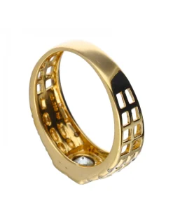 Anillo con zirconitas de color oro amarillo 18kl