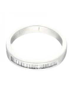 Anillo con zirconitas oro blanco 18kl