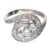 Anillo con zirconitas oro blanco 18kl