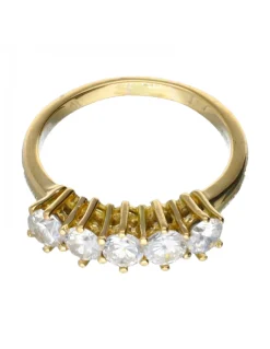Anillo con zirconitas oro amarillo 18kl
