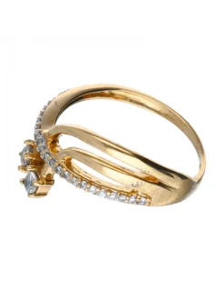 Anillo con zirconitas oro amarillo 18kl