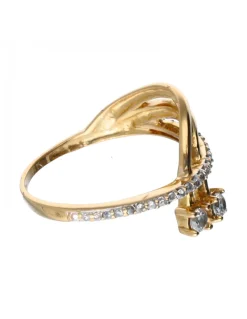 Anillo con zirconitas oro amarillo 18kl