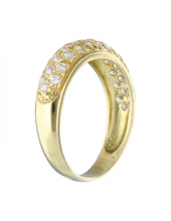 Anillo con zirconitas oro amarillo 18kl