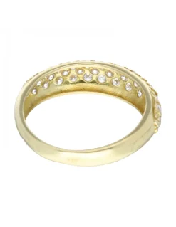 Anillo con zirconitas oro amarillo 18kl