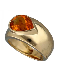 Anillo de Coctel de Oro amarillo con Topacio