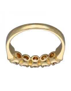 Anillo de compromiso de Oro amarillo, diseño 5 Brillantes