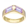 Anillo de oro 18 kl con amatistas
