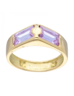 Anillo de oro 18 kl con amatistas