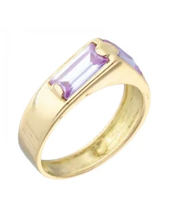 Anillo de oro 18 kl con amatistas