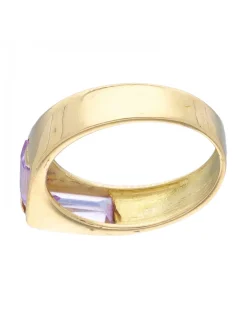 Anillo de oro 18 kl con amatistas
