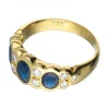 Anillo de oro 18 kl con diamantes y zafiros