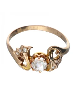 Anillo de oro 18 kl con diamantes vintage