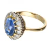 Anillo de oro 18 kl con diamantes y zafiro