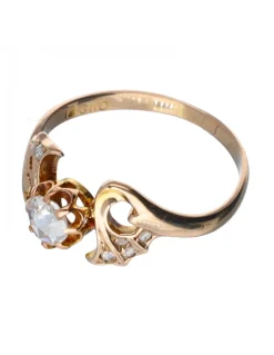 Anillo de oro 18 kl con diamantes vintage