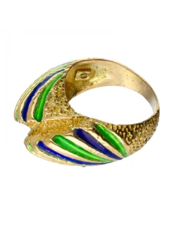 Anillo de oro 18 kl con esmalte