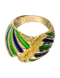 Anillo de oro 18 kl con esmalte