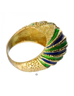 Anillo de oro 18 kl con esmalte