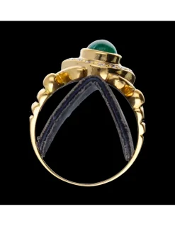 Anillo de oro 18 kl con esmeralda y diamantes