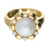 Anillo de oro 18 kl con perla Y zirconitas