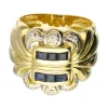 Anillo de oro 18 kl con zafiro y zirconita