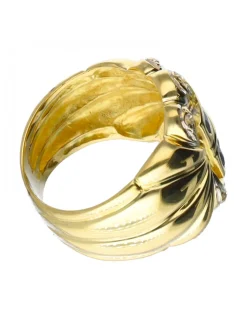 Anillo de oro 18 kl con zafiro y zirconita