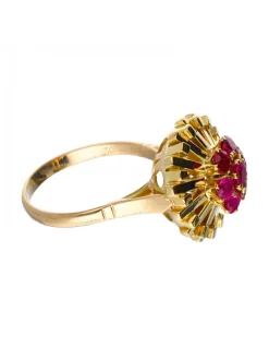Anillo de oro 18 kl granates